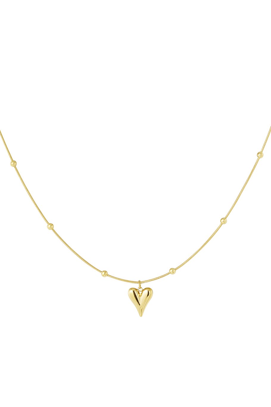 Goldene Herz-Kette - Filigrane Halskette mit zartem Herz-Anhänger
