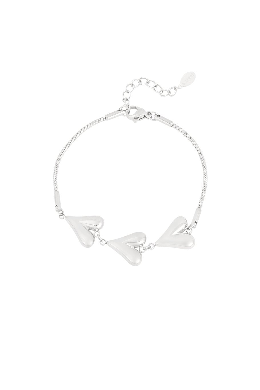 Silbernes Armband - Feminines Herz-Design mit verstellbaren Verschluss