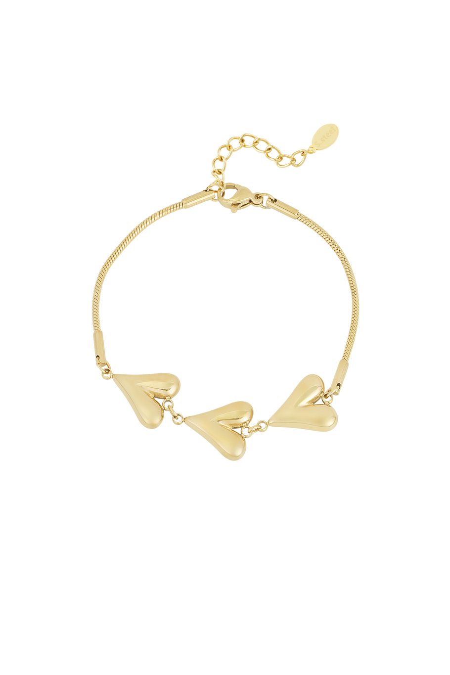 Goldenes Armband - Feminines Herz-Design mit verstellbaren Verschluss